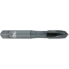 OSG - #8-32 UNC, 3 Flute, Oxide Finish, Vanadium High Speed Steel Spiral Point Tap - Plug Chamfer, Right Hand Thread, 2-1/8" OAL, 3/4" Thread Length, 0.168" Shank Diam, 2B Class of Fit, Series 300 - Exact Industrial Supply