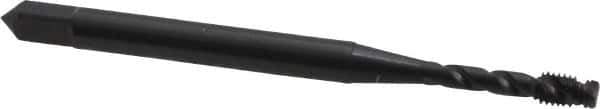 OSG - 7/16-14 UNC, 3 Flute, 45° Helix, Bottoming Chamfer, Oxide Finish, Vanadium High Speed Steel Spiral Flute STI Tap - Right Hand Flute, 3-5/32" OAL, 0.323" Shank Diam, 1-7/16" Thread Length, Series 302 - Exact Industrial Supply