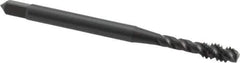 OSG - #6-32 UNC 3 Flute Modified Bottoming Spiral Flute Tap - Vanadium High Speed Steel, Oxide Finish, 2" OAL, Right Hand Flute, Right Hand Thread, Oversize, H5, Series 303 - Exact Industrial Supply