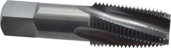 OSG - 1/2-14 NPT, 15° Helix, 4 Flutes, Modified Bottoming Chamfer, Oxide Finish, Vanadium High Speed Steel, Spiral Flute Pipe Tap - Right Hand Flute, 11/16" Shank Diam, 1-3/8" Thread Length, 0.5790" Projection, 0.515" Square Size, - Exact Industrial Supply