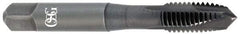 OSG - #10-32 UNF, 3 Flute, Oxide Finish, Powdered Metal Spiral Point Tap - Plug Chamfer, Right Hand Thread, 2-3/8" OAL, 7/8" Thread Length, 0.194" Shank Diam, Series 312 - Exact Industrial Supply