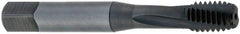 OSG - M10x1.50 Metric Coarse 3 Flute 6H Modified Bottoming Spiral Flute Tap - Powdered Metal, TiCN Finish, 2-15/16" OAL, Right Hand Flute, Right Hand Thread, D6 - USA Tool & Supply
