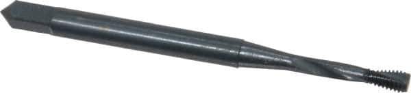 OSG - #2-56 UNC, 2 Flute, 15° Helix, Modified Bottoming Chamfer, Oxide Finish, Powdered Metal Spiral Flute STI Tap - Right Hand Flute, 1-3/4" OAL, 0.141" Shank Diam, 7/16" Thread Length, Series 315 - Exact Industrial Supply