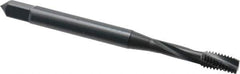 OSG - #6-32 UNC, 3 Flute, 15° Helix, Modified Bottoming Chamfer, Oxide Finish, Powdered Metal Spiral Flute STI Tap - Right Hand Flute, 2" OAL, 0.194" Shank Diam, 7/8" Thread Length, Series 315 - Exact Industrial Supply