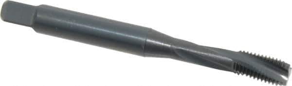 OSG - #10-32 UNF, 3 Flute, 15° Helix, Modified Bottoming Chamfer, Oxide Finish, Powdered Metal Spiral Flute STI Tap - Right Hand Flute, 2-3/8" OAL, 0.194" Shank Diam, 7/8" Thread Length, Series 315 - Exact Industrial Supply