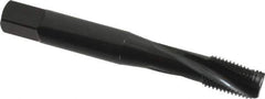 OSG - 5/16-24 UNF, 3 Flute, 15° Helix, Modified Bottoming Chamfer, Oxide Finish, Powdered Metal Spiral Flute STI Tap - Right Hand Flute, 2-23/32" OAL, 0.318" Shank Diam, 1-1/8" Thread Length, Series 315 - Exact Industrial Supply