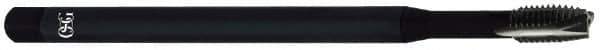 OSG - 7/16-20 UNF 3 Flute H3 Oxide Finish Vanadium High Speed Steel Spiral Point Extension Tap - Plug Chamfer, 6" OAL, 3B Class of Fit - USA Tool & Supply