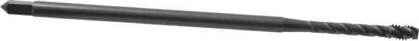OSG - #8-32 UNC 3 Flute H3 Oxide Finish Vanadium High Speed Steel Spiral Flute Extension Tap - Modified Bottoming Chamfer, 4" OAL, 2B Class of Fit - USA Tool & Supply