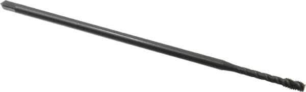 OSG - #10-32 UNF 3 Flute H3 Oxide Finish Vanadium High Speed Steel Spiral Flute Extension Tap - Modified Bottoming Chamfer, 6" OAL, 2B/3B Class of Fit - USA Tool & Supply