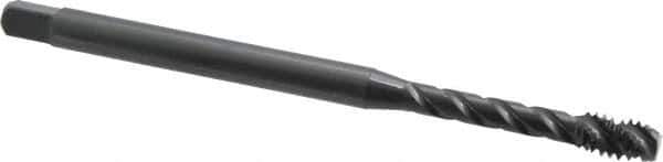 OSG - 1/4-28 UNF 3 Flute H3 Oxide Finish Vanadium High Speed Steel Spiral Flute Extension Tap - Bottoming Chamfer, 6" OAL, 1-1/2" Thread Length, 3B Class of Fit, Series 398 - Exact Industrial Supply