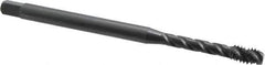 OSG - 1/4-28 UNF 3 Flute H3 Oxide Finish Vanadium High Speed Steel Spiral Flute Extension Tap - Bottoming Chamfer, 6" OAL, 1-1/2" Thread Length, 3B Class of Fit, Series 398 - Exact Industrial Supply