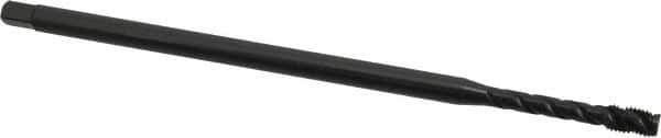 OSG - 1/4-28 UNF 3 Flute H3 Oxide Finish Vanadium High Speed Steel Spiral Flute Extension Tap - Modified Bottoming Chamfer, 6" OAL, 3B Class of Fit - USA Tool & Supply