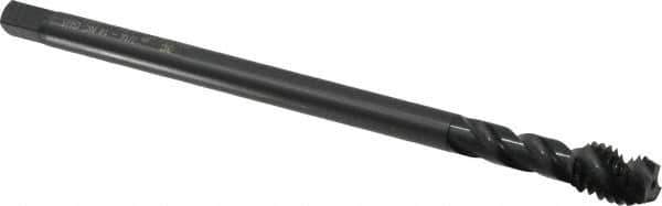 OSG - 7/16-14 UNC 3 Flute H3 Oxide Finish Vanadium High Speed Steel Spiral Flute Extension Tap - Modified Bottoming Chamfer, 6" OAL, 3B Class of Fit - Exact Industrial Supply