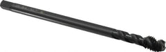 OSG - 7/16-14 UNC 3 Flute H3 Oxide Finish Vanadium High Speed Steel Spiral Flute Extension Tap - Modified Bottoming Chamfer, 6" OAL, 3B Class of Fit - Exact Industrial Supply