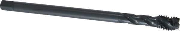 OSG - 1/2-13 UNC 3 Flute H3 Oxide Finish Vanadium High Speed Steel Spiral Flute Extension Tap - Modified Bottoming Chamfer, 6" OAL, 3B Class of Fit - USA Tool & Supply