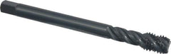 OSG - 5/8-11 UNC 4 Flute H3 Oxide Finish Vanadium High Speed Steel Spiral Flute Extension Tap - Modified Bottoming Chamfer, 6" OAL, 3B Class of Fit - USA Tool & Supply