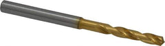 OSG - 5/32" 130° Spiral Flute Cobalt Screw Machine Drill Bit - TiN Finish, Right Hand Cut, 1" Flute Length, 2-7/16" OAL, Standard Point, Straight Shank - USA Tool & Supply