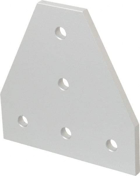 80/20 Inc. - 4-1/2" Wide, 4-1/2" High, Open Shelving 5 Hole Tee Plate - Aluminum, Use with Series 15 & Bolt Kit 3320 or 3325 - USA Tool & Supply