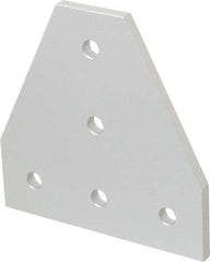 80/20 Inc. - 4-1/2" Wide, 4-1/2" High, Open Shelving 5 Hole Tee Plate - Aluminum, Use with Series 15 & Bolt Kit 3320 or 3325 - USA Tool & Supply