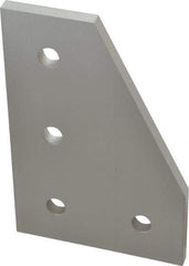 80/20 Inc. - 3" Wide, 4-1/2" High, Open Shelving 4 Hole 90° Angled Plate - Aluminum, Use with Series 15 & Bolt Kit 3320 or 3325 - USA Tool & Supply