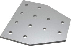 80/20 Inc. - 6" Wide, 6" High, Open Shelving 12 Hole Tee Plate - Aluminum, Use with Series 15 & Bolt Kit 3320 or 3325 - USA Tool & Supply