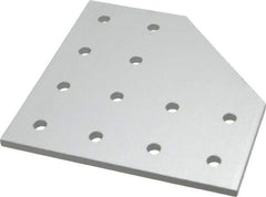 80/20 Inc. - 6" Wide, 6" High, Open Shelving 12 Hole 90° Angled Joining Plate - Aluminum, Use with Series 15 & Bolt Kit 3320 or 3325 - USA Tool & Supply