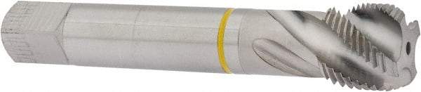 Guhring - 7/8-14 UNF 4 Flute 2B Modified Bottoming Spiral Flute Tap - Cobalt, Bright Finish, 4-11/16" OAL, Right Hand Flute, Right Hand Thread, Series 3905 - USA Tool & Supply