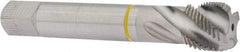 Guhring - 7/8-14 UNF 4 Flute 2B Modified Bottoming Spiral Flute Tap - Cobalt, Bright Finish, 4-11/16" OAL, Right Hand Flute, Right Hand Thread, Series 3905 - USA Tool & Supply