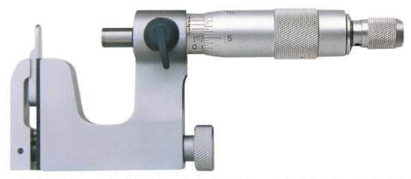 Value Collection - 0 to 25 mm Range, Carbide Face, Satin Chrome Coated, Mechanical Multi Anvil Micrometer - Friction Thimble, 0.01 mm Graduation - USA Tool & Supply
