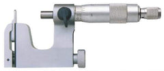 Value Collection - 0 to 25 mm Range, Carbide Face, Satin Chrome Coated, Mechanical Multi Anvil Micrometer - Friction Thimble, 0.01 mm Graduation - USA Tool & Supply