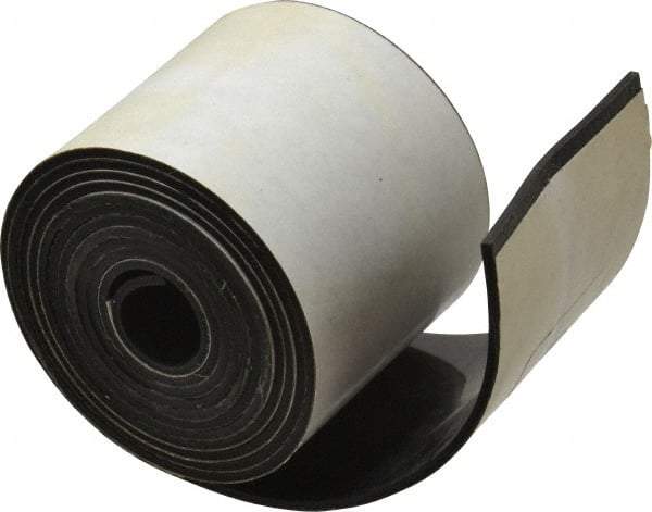 Made in USA - 1/16" Thick x 2" Wide x 60" Long, Adhesive Backed Buna-N Rubber Strip - Stock Length, 70 Shore A Durometer, 2,500 psi Tensile Strength, -20 to 170°F, Black - USA Tool & Supply