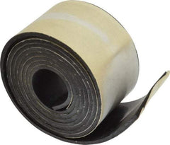Made in USA - 1/8" Thick x 2" Wide x 60" Long, Adhesive Backed Buna-N Rubber Strip - Stock Length, 70 Shore A Durometer, 2,500 psi Tensile Strength, -20 to 170°F, Black - USA Tool & Supply