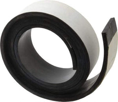 Made in USA - 1/4" Thick x 2" Wide x 60" Long, Adhesive Backed Buna-N Rubber Strip - Stock Length, 70 Shore A Durometer, 2,500 psi Tensile Strength, -20 to 170°F, Black - USA Tool & Supply
