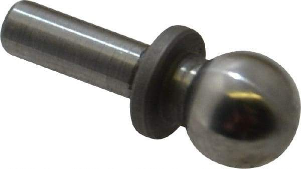 Gibraltar - 1/4" Ball Diam, 1/8" Shank Diam, Steel Inspection Tooling Ball - Slip-Fit Shank, 9/16" Ball Center to Shank Bottom, 0.2" Ball Center to Shoulder Bottom, with Shoulder - USA Tool & Supply