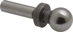 Gibraltar - 1/2" Ball Diam, 1/4" Shank Diam, Steel Inspection Tooling Ball - Slip-Fit Shank, 1-3/8" Ball Center to Shank Bottom, 1/2" Ball Center to Shoulder Bottom, with Shoulder - USA Tool & Supply