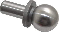 Gibraltar - 3/4" Ball Diam, 3/8" Shank Diam, Steel Inspection Tooling Ball - Slip-Fit Shank, 1-1/4" Ball Center to Shank Bottom, 1/2" Ball Center to Shoulder Bottom, with Shoulder - USA Tool & Supply