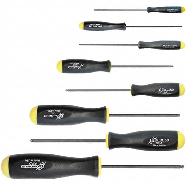 Bondhus - Hex Driver Sets Tool Type: Ball End Size Range (mm): 0.050 - 3/8 - USA Tool & Supply