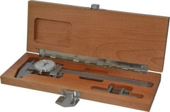 Fowler - 0" to 6" Range, 0.001" Graduation, 0.1" per Revolution, Dial Caliper - White Face, 1.54" Jaw Length - USA Tool & Supply