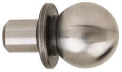 Gibraltar - 1/2" Ball Diam, 1/4" Shank Diam, Steel Inspection Tooling Ball - Thread Shank, 5/8" Ball Center to Shank Bottom, 5/16" Ball Center to Shoulder Bottom, with Shoulder - USA Tool & Supply