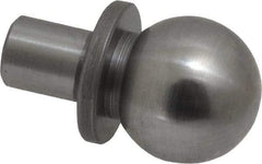 Gibraltar - 1/2" Ball Diam, 1/4" Shank Diam, Steel Inspection Tooling Ball - Thread Shank, 5/8" Ball Center to Shank Bottom, 5/16" Ball Center to Shoulder Bottom, with Shoulder - USA Tool & Supply