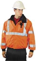 OccuNomix - Size XL General Purpose & High Visibility Jacket - Orange, Polyester, Zipper, Snaps Closure, 43 to 46" Chest - USA Tool & Supply