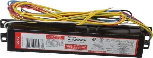 Philips Advance - 2 Lamp, 277 Volt, 0.14 to 0.25 Amp, 0 to 39 Watt, Programmed Start, Electronic, Dimmable Fluorescent Ballast - 1.00/0.05, 1.05/0.05 Ballast Factor, T8, T8/U Lamp - USA Tool & Supply