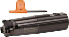 Kennametal - 1-1/2" Cutting Diam, 1-1/2" Shank Diam, 1-1/2" Max Depth of Cut, Straight Shank Indexable Copy End Mill - 3 Inserts, RD.X 12.. Insert, KDM Toolholder, Through Coolant - USA Tool & Supply