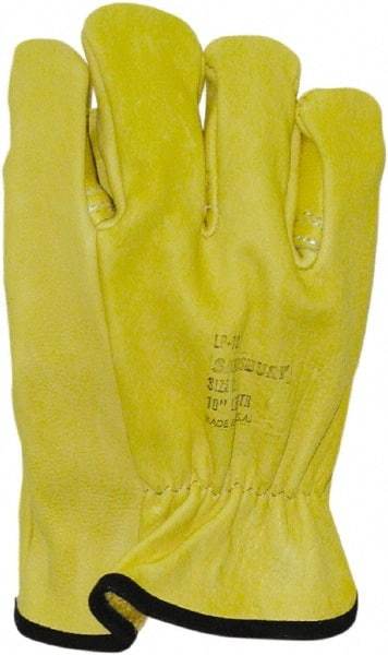 Salisbury by Honeywell - Class 0, Size M (7), 10" Long, Cowhide Leather Protector - Tan - USA Tool & Supply