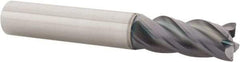 SGS - 3/8", 4 Flute, Single End, Solid Carbide, 0.015" Corner Radius End Mill - 2-1/2" OAL, Right Hand Flute, 7/8" LOC, Right Hand Cut - USA Tool & Supply