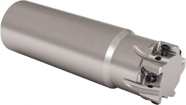 Seco - 20mm Cut Diam, 8mm Max Depth of Cut, 18mm Shank Diam, 160mm OAL, Indexable Square Shoulder End Mill - LOEX Inserts, Cylindrical Shank, 90° Lead Angle, Through Coolant, Series Square T4-08 - USA Tool & Supply