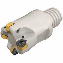 Iscar - 5/8" Cut Diam, 0.03" Max Depth, T10 Modular Connection Indexable High-Feed End Mill - Screw Holding Method, H600 WXCU 04 Insert, FF EWX-MM-04 Toolholder, Through Coolant - USA Tool & Supply
