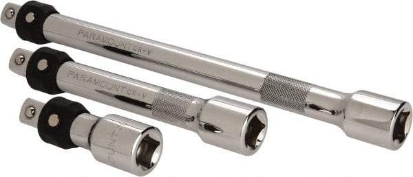 Paramount - 1/2" Drive Socket Locking Extension Set - 3 Pieces, Includes 3, 6, 10" Lengths - USA Tool & Supply