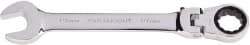 Paramount - 19mm 12 Point Flexhead Combination Wrench - 15° Head Angle, 8-15/32" OAL, Chrome Vanadium Steel, Polished Finish - USA Tool & Supply