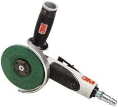 3M - 4" Wheel Diam, 12,000 RPM, Pneumatic Angle & Disc Grinder - 3/8-24 Spindle, 35 CFM - USA Tool & Supply
